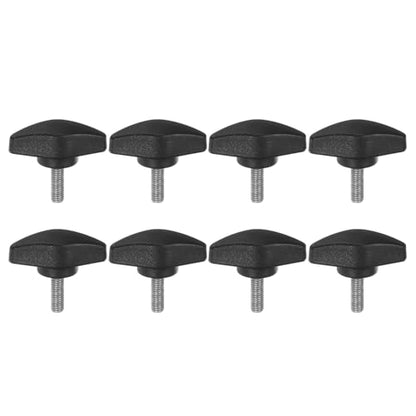 HARFINGTON 8pcs Tee Wing Knobs M5 x 16mm Metric Male Threaded Stud T Head Plastic Knob Handles Thumb Screws Hand Clamping Tightening Knob Grip Thumbscrew, Black - size: M5 x 16mm x 36mm