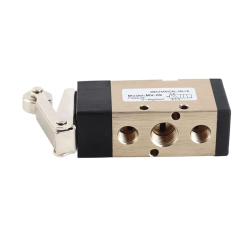 2 Position 5 Way Pneumatic Hand Pull Valve 1/4" PT Port Aluminum Alloy Roller Type Air Control Valve for Pneumatic Systems