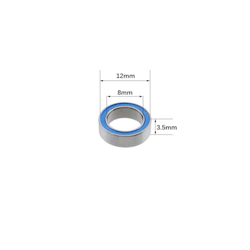 20pcs MR128-2RS Deep Groove Ball Bearings 8x12x3.5mm Chrome Steel Miniature Bearing Double Sealed Blue Rubber Shielded, P0 (ABEC 1) - size: 8x12x3.5mm