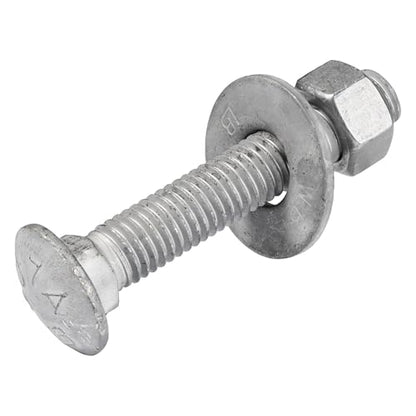 1/2" x 3.5" (25 Pack) Galvanized Carriage Bolt Kit Grade 307A Includes 1/2" USS Flat Washers (25 pcs) and 1/2"-13 Hex Nuts (25 pcs), Hot Dip Galvanized for Exterior Use by Makers Bolt - size: 1/2 x 3.5