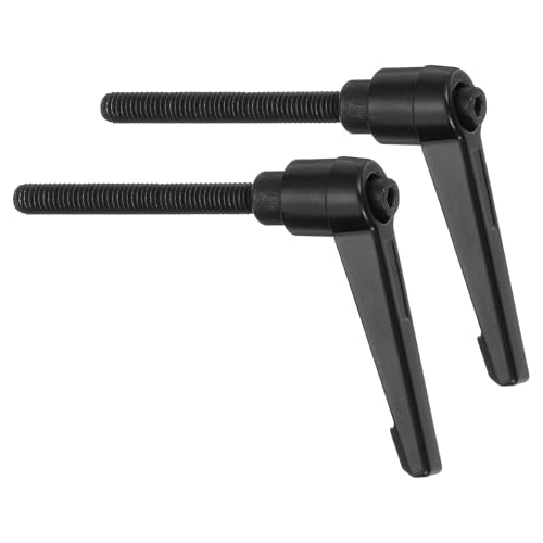 uxcell 2Pcs M6 x 50mm Adjustable Knobs Handle Male Thread Push Button Ratchet Quick Release Locking Rotating Bolt for Lathe Machinery, Black - size: M6 x 50mm