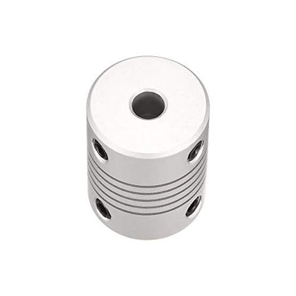 uxcell 5mm to 6.35mm Aluminum Alloy Shaft Coupling Flexible Coupler Motor Connector Joint L25xD19 Silver,5pcs