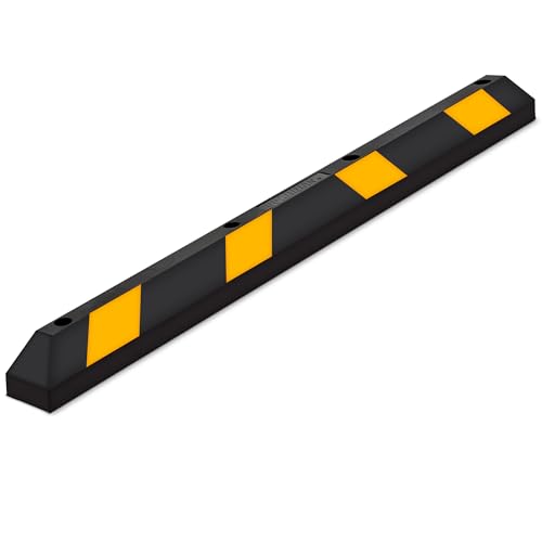 Guardian Rubber Parking Stopper Curb, Mounting Holes, Hi-Vis Yellow, 6 Ft - size: 6 Foot