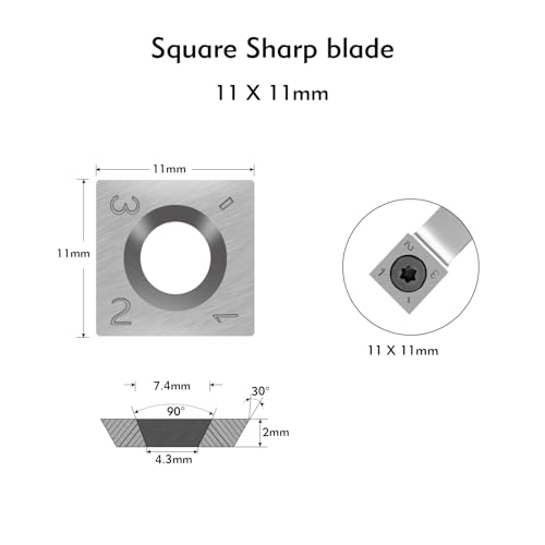 8-Piece Carbide Cutter Inserts with Screws for Wood Lathe Tools - size: 8-Piece