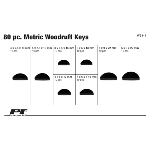 Performance Tool W5341 80-Piece Metric Woodruff Key Assortment Kit