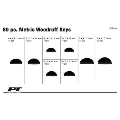 Performance Tool W5341 80-Piece Metric Woodruff Key Assortment Kit