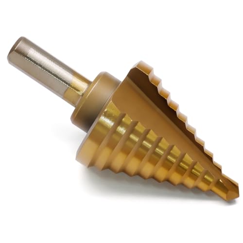 Uenhoy Titanium Step Drill Bit 1/4 to 1-3/8 Inches, 10 Sizes Drill Cone Bit - size: 1/4 to 1-3/8 Inch