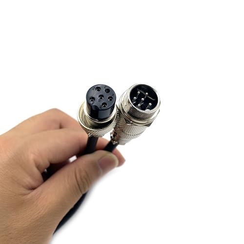 3.28 ft GX16 6 Pin Male to Female Cable, GX16 6Pins Female to Male Head Aviation Cordset Electrical Connector Panel Mount Circular Metal Adapter Cordset for Ships 5A 125V 22AWG (1meter) - size: GX16 6Pin