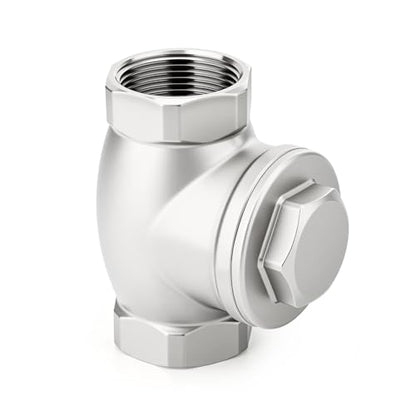 TAISHER 1PCS 304 Stainless Steel 1-1/2" NPT Female Swing Check Valve，Backflow Prevention, One Way Check Valve CF8 WOG 1000 - size: 1-1/2" NPT