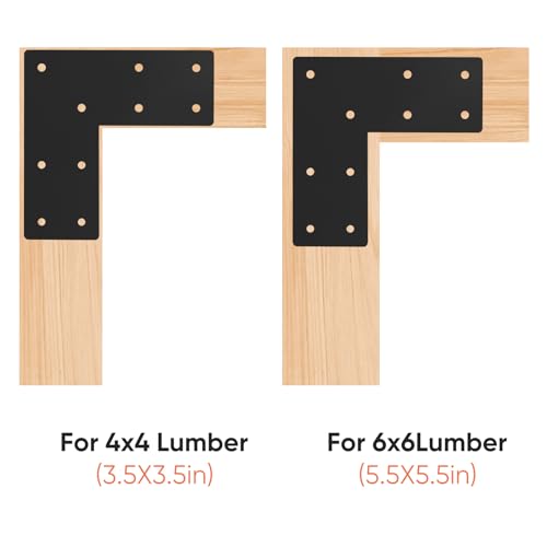 7.5x7.5 L Angle Brackets 4-Pack, Mending Plate for 4x4/6x6 Post - size: 7.5''X7.5''X3'' 4P