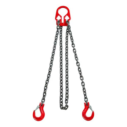 Pindex 5/16 Inch x 10 Ft 7000lbs 3.18 Tons G80 Chain Sling with Adjuster Hooks,Adjustable Length and Angle for Safe Towing - size: 10Ft 3T Adjustable