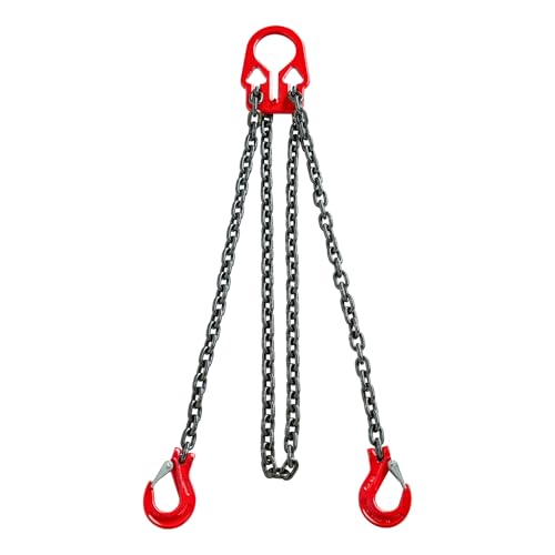 Pindex 5/16 Inch x 10 Ft 7000lbs 3.18 Tons G80 Chain Sling with Adjuster Hooks,Adjustable Length and Angle for Safe Towing - size: 10Ft 3T Adjustable