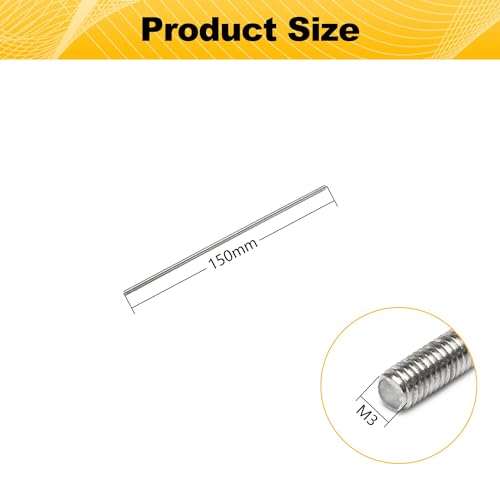 M3x150mm Fully Threaded Rod for Anchor Bolts Clamps Hangers U Bolts RC Car - size: M3*150MM