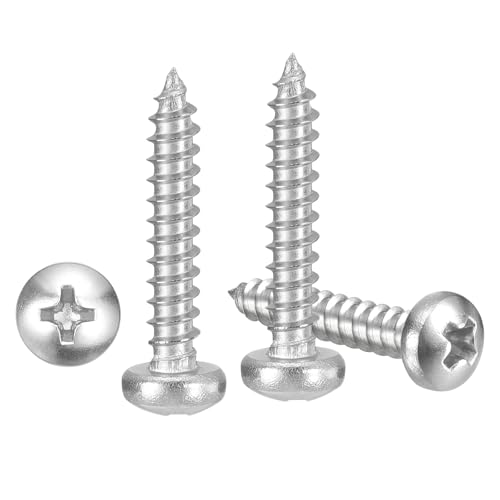METALLIXITY Phillips Pan Head Self Tapping Screw #4x5/8 100Pcs - color: Silver Tone, size: #4x5/8"