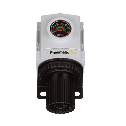 PneumaticPlus PPR3-N03BG Compressed Air Pressure Regulator, 3/8" NPT - size: 3/8" NPT
