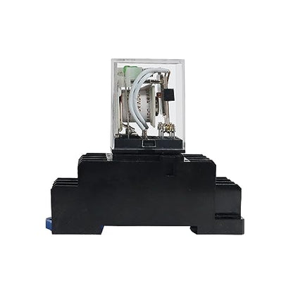ATO DC 24V Coil 11-Pin Electromagnetic Power Relay 3PDT 3NO 3NC MY3NJ HH53P with Plug-in Terminal Socket Base - size: 3NO 3NC