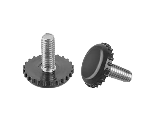 Stainless Steel Furniture Leveling Feet 1/4 Adjustable Outdoor Leveler,16Pc - color: Black 16p