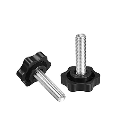 uxcell 2pcs 38mm Dia Plum Hex Shaped Grips Star Knob M10 x 45mm Male Thread - size: M10x45mm