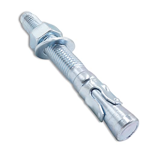 3/4 Concrete Anchors, Zinc-Plated Steel Wedge Anchors, 4 Pack - size: 3/4" x 6-1/4"