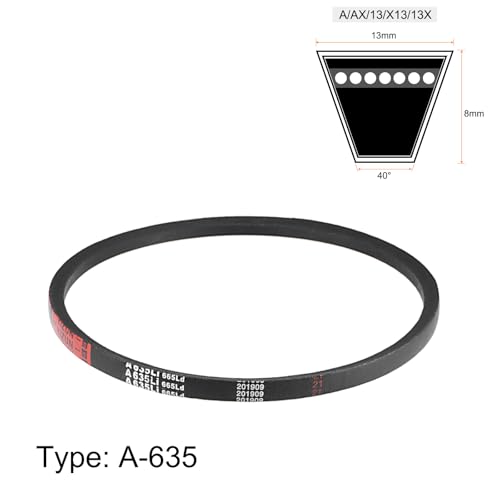 uxcell A635 V-Belts 635mm Inner Girth 13mm Top Width 8mm Thickness A-Section Rubber Drive Transmission Belt 2pcs - size: 25"