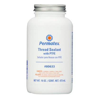 Permatex 80633 Thread Sealant with PTFE, 16 oz., red - size: 16 Fl. Oz.