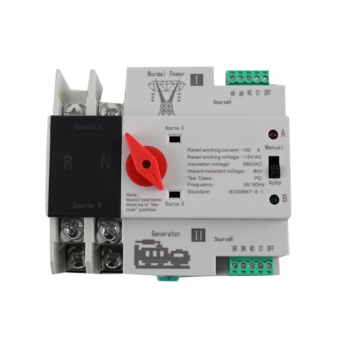 2P 100A 110V Dual Power Automatic Transfer Switch - size: 2P 100A 110V