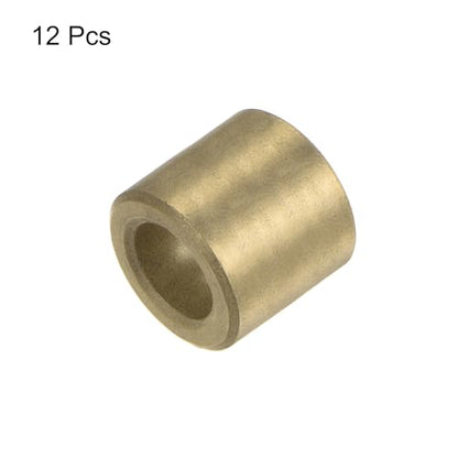 uxcell 12pcs Sleeve (Plain) Bearings 6mm Bore x 10mm OD x 12mm Length, Self-Lubricating Sintered Bronze Bushings - size: 6mm Bore x 10mm OD x 12mm Length