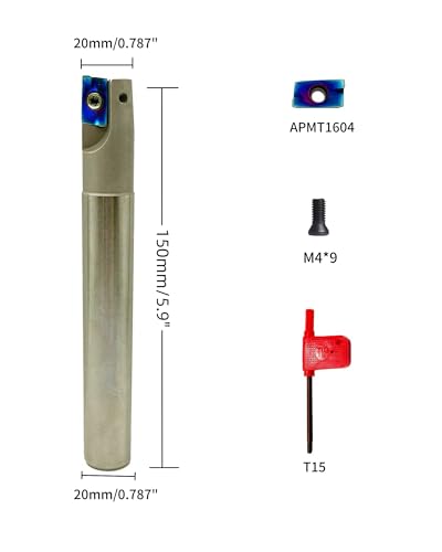 End Mill Tool Holders with APMT1604 Milling Inserts for Hard Steel - color: end mill holder+apmt1604