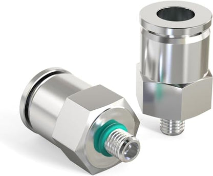 TAILONZ 304 Stainless Steel 4mm x M6 Push to Connect Straight 2Pcs - size: 4mm OD M6