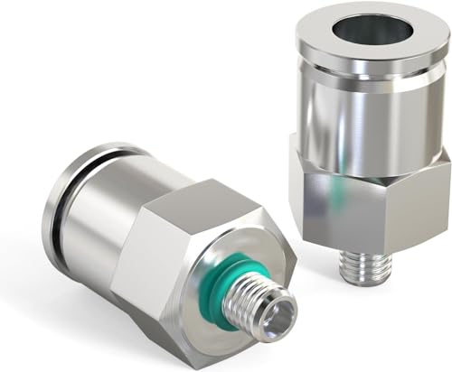 TAILONZ 304 Stainless Steel 4mm x M6 Push to Connect Straight 2Pcs - size: 4mm OD M6