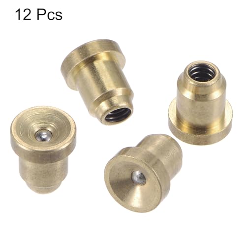 uxcell Brass Push Button Flange Grease Oil Cup 6mm Ball Oiler for Lubrication System 12Pcs - size: 6mm