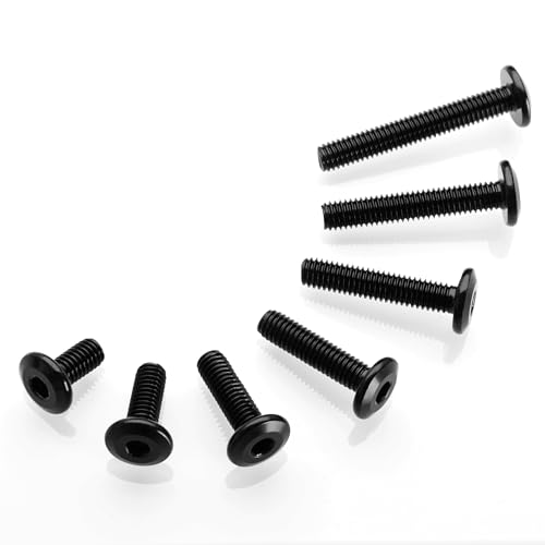 20Pcs 1/4 Bolts, 1/4-20 x 2 Flat Head Hex Socket Head Cap Screw Bolts, 1/4 Screws 304 Stainless Steel Furniture Screws Full Thread, Black Oxide & Hex Spanner by Mywish - size: 1/4-20 x 2"