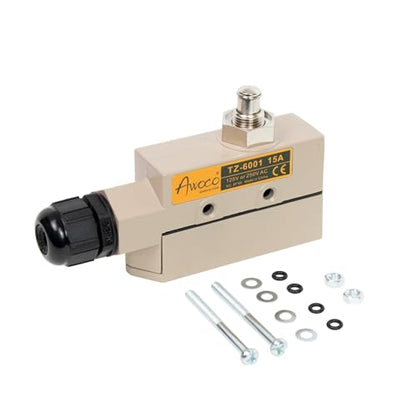 Awoco Heavy Duty Commercial Plunger Door Micro Switch for Air Curtains, 250V 15A IP 65 Limit Switch Type NO and Type NC (TZ-6001-15A) - style: TZ-6001-15A