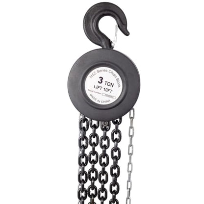 2 Ton Manual Chain Hoist, 4400 lb Hand Chain Hoist, Heavy Duty Chain Block Hoist with Mechanical Load Brake & Forged Hooks Alloy Steel Chain for Garage, Warehouse & Construction,Black - color: Black