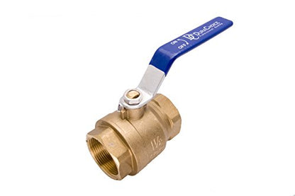 1-1/2" Brass Ball Valve Full Port 600 WOG Blue Handle for Water Oil Gas - size: [1-1/2"]