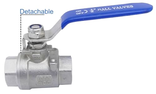 Full Port Ball Valve 1/2" NPT Heavy Duty Stainless Steel 304 For Water,Oil and Gas with Blue Handles （pack of 2） - size: 1/2"NPT, style: pack of 2