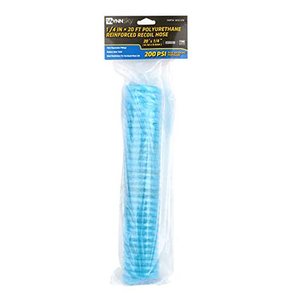 1/4 Coiled Air Hose, Polyurethane Material, 1/4 Inch MNPT Swivel Brass Fittings with Bend Restrictors, 20 Feet Air Compressor Hose - size: 1/4''×20ft