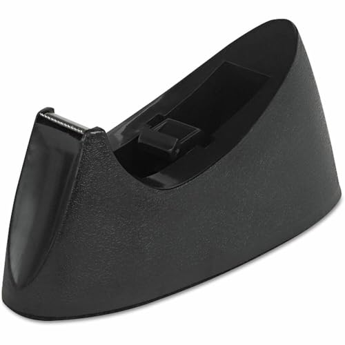 Universal Desktop Tape Dispenser, Weighted Nonskid Base, 1" Core, Black