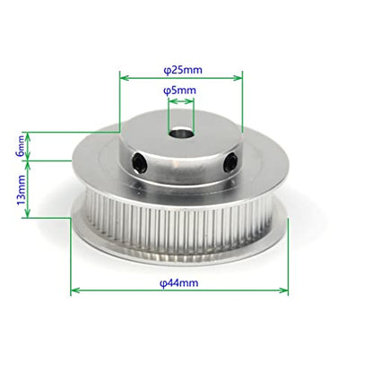 2PCs Aluminum 2GT Timing Pulley 60 Teeth Bore 5mm for 3D Printer CNC Machine 10mm Width 2GT Timing Belt - size: 60 teeth, style: 5mm bore, for 10mm belt