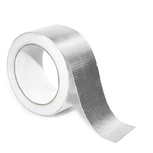 3 Inch x 65 Ft Fiberglass Reinforced Aluminum Foil Tape, 6 Mil Heavy Duty Heat Resistant to 500°F Waterproof for HVAC Ducts, Dryer Vents, Furnace Connections, Exhaust & Pipe Insulation - size: 3 Inch