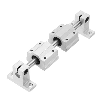 uxcell 2 Pcs 8mm x 150mm Linear Motion Rail Shaft Slide Guide with 4 Pcs SCS8UU Bearings and 4 Pcs SK8 Rail Support Linear Motion Rod Shaft Guide Set for CNC Machine 3D Printer, Silver - size: 150mm