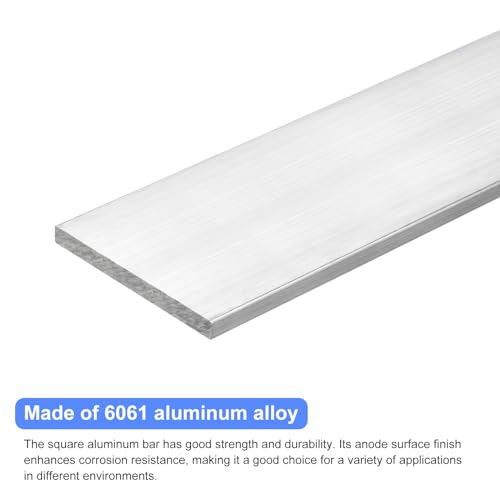 uxcell Square Aluminum Flat Bar, 2pcs 1/4" Thickness 2-15/16" Width 12" Length Square Aluminum Bar 6061 Aluminum Flat Plate, 6 x 75 x 305mm T6511 Solid New Mill Stock - size: 1/4" x 2-15/16" x 12"