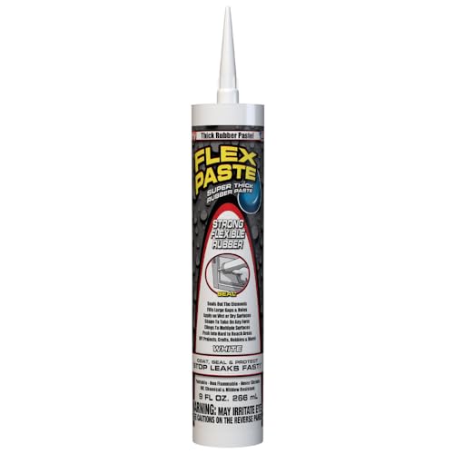 Flex Paste Rubberized Waterproof Sealant Paste, White, Cartridge, 1-Pack - color: White, size: Cartridge