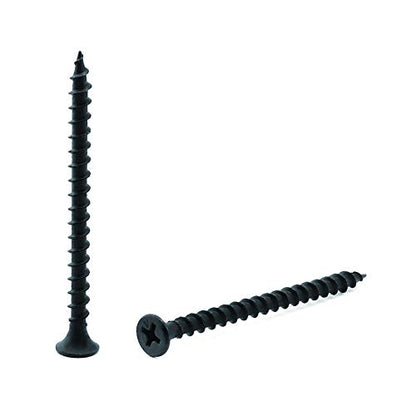 #6 x 2-3/8" Wood Screw 100PCS Black Phosphate Coated Stainless Flat Truss Head Fast Self Tapping Drywall Screws by SG TZH - size: #6 x 2-3/8"