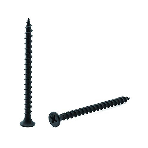 #6 x 2-3/8" Wood Screw 100PCS Black Phosphate Coated Stainless Flat Truss Head Fast Self Tapping Drywall Screws by SG TZH - size: #6 x 2-3/8"