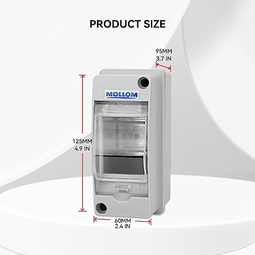 MOLLOM 2 Way Circuit Breaker MCB Distribution Protection Box - color: HT, size: 2Way | 60x95x125 MM