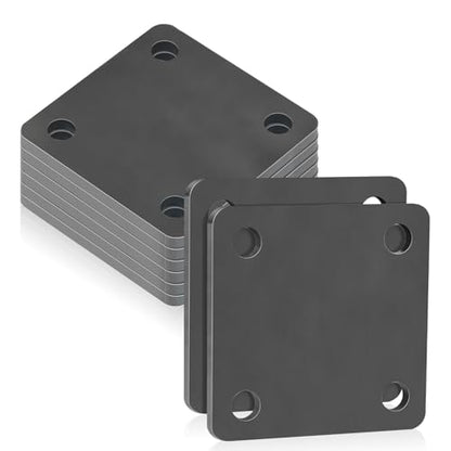 Rocaris 8 Pcs 3 × 3 ×3/16 Inch A36 Steel Plate Hot Rolled with 4 Holes - size: 3 Inch