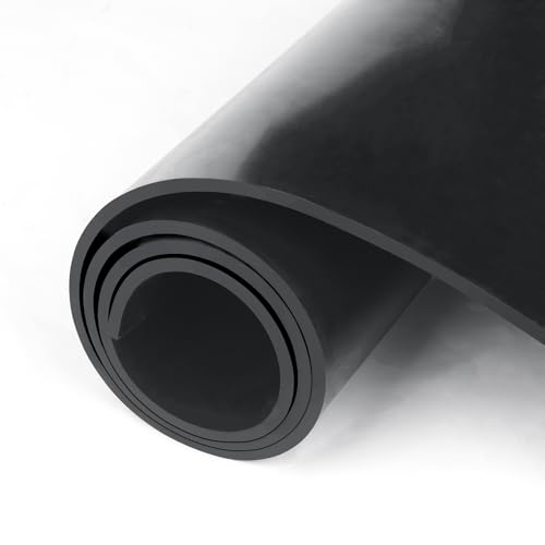 HooTown Solid Rubber Sheets Strips, No Adhesive Neoprene Rubber Rolls Seal - size: 24” Wide x 40” Long, style: 1/5" Thick