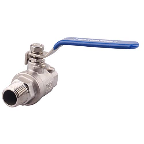 DERNORD Full Port Ball Valve 1/2 Inch - Male x Female Stainless Steel 304 Heavy Duty for Water, Oil, and Gas,1000WOG (1/2 Inch NPT) - size: 1/2 Inch NPT, style: Pack of 1