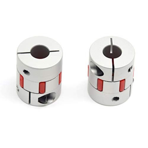 2PCS 10mm to 10mm Aluminium Plum Flexible Shaft Coupling D25 L30 10x10mm Connector Flexible Coupler for 3D Printer CNC Machine and Servo Stepped Motor（10x10mm） - style: 10-10mm